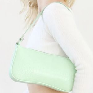 NWT MW LIME COLOR CROC PRINT BAQUETTE WITH CHAIN CROSSBODY